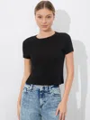 Alice And Olivia Cindy Cropped Tee In Black