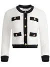 Alice And Olivia Claira Cardigan In White/black