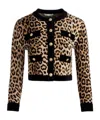 Alice And Olivia Claira Leopard Cardigan In Animal Print