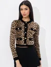 Alice And Olivia Claira Leopard Cardigan In Catwalk Multi