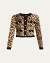 Alice And Olivia Claira Leopard Cardigan In Catwalk Multi
