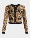 Alice And Olivia Claira Leopard Cardigan In Catwalk Multi