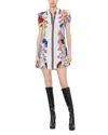 Alice And Olivia Claire Mini Dress In White Floral