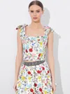 Alice And Olivia Clara Linen And Cotton Blend Top In Dollhouse
