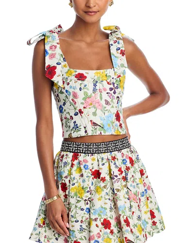 ALICE AND OLIVIA ALICE AND OLIVIA CLARA SHOULDER BOW BUSTIER TOP
