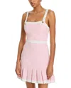 Alice And Olivia Clarine Square Neck Mini Dress In Shell Pink