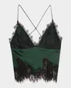 Alice And Olivia Claudia Lace Trim Camisole In Multi