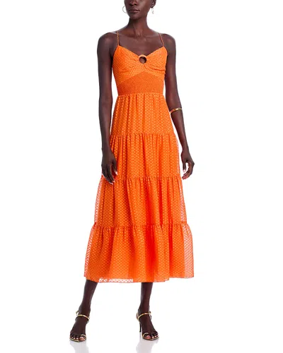 Alice And Olivia Clea Midi Dress In Orange