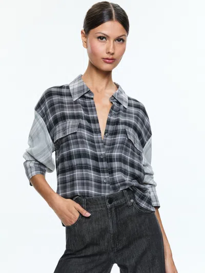 Alice And Olivia Clifton Plaid Button Down