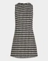Alice And Olivia Clyde Aline Shift Dress In Blackwhite
