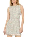 Alice And Olivia Clyde Tweed A-line Shift Dress In Off White