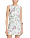 Alice And Olivia Clyde A Line Shift Dress In White Floral
