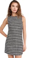 Alice And Olivia Clyde Aline Shift Dress In Black/white