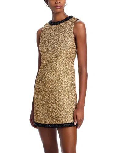 Alice And Olivia Clyde Aline Shift Dress In Gold