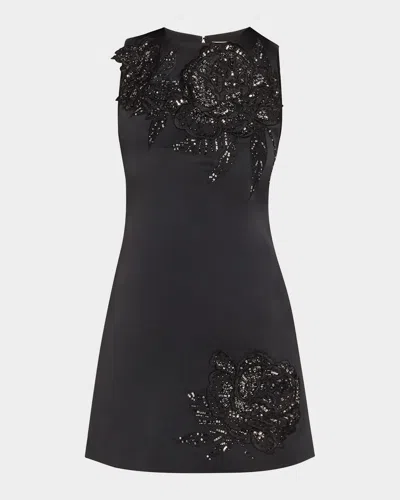 ALICE AND OLIVIA CLYDE EMBELLISHED A-LINE DRESS
