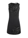 Alice And Olivia Clyde Embellished A-line Dress In Le Parisien Black/gunmetal