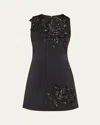 Alice And Olivia Clyde Embellished A-line Dress In Le Parisien Blackgunmetal