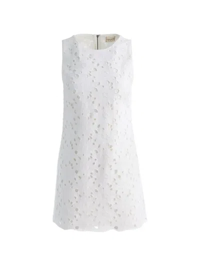 Alice And Olivia Clyde Eyelet-embroidered Mini Dress In White