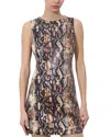 Alice And Olivia Clyde Faux Snakeskin Mini Shift Dress In Snake Combo