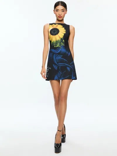Alice And Olivia Clyde Mini Dress In Black  