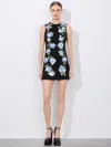 Alice And Olivia Clyde Mini Dress In Black Multi