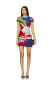 Alice And Olivia Clyde Shift Dress In Red,blue