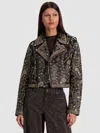 Alice And Olivia Cody Embellished Leather Jacket In Multi
