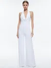 Alice And Olivia Colby Cowl Neck Open Back Jumpsuit In Off White