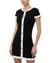 ALICE AND OLIVIA ALICE AND OLIVIA COLEY BUTTON FRONT MINI DRESS