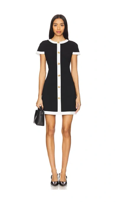 ALICE AND OLIVIA COLEY BUTTON MINI SHIFT DRESS