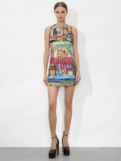 Alice And Olivia Coley Mini Dress In Multi