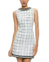 Alice And Olivia Coley Mini Dress In Off White/black