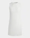 Alice And Olivia Coley Mini Dress In Off Whiteoatmeal
