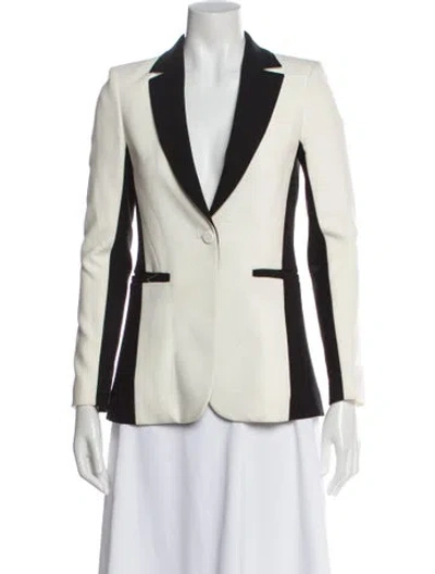 Pre-owned Alice And Olivia Colorblock Pattern Blazer In Neutral