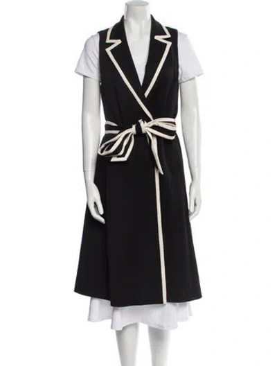 Pre-owned Alice And Olivia Colorblock Pattern Coat In Black