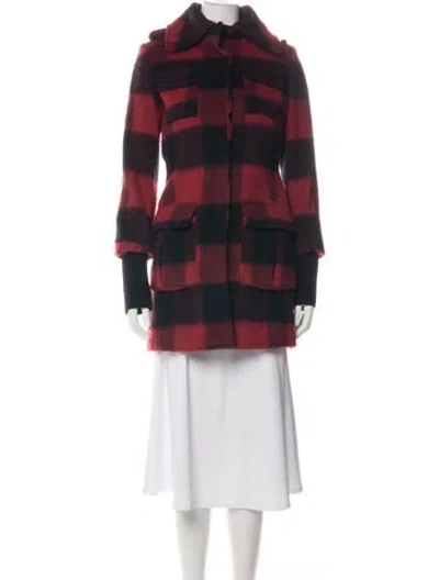 Pre-owned Alice And Olivia Colorblock Pattern Coat In Black