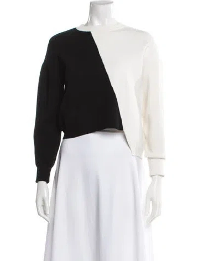 Pre-owned Alice And Olivia Colorblock Pattern Crew Neck Sweatshirt In Black