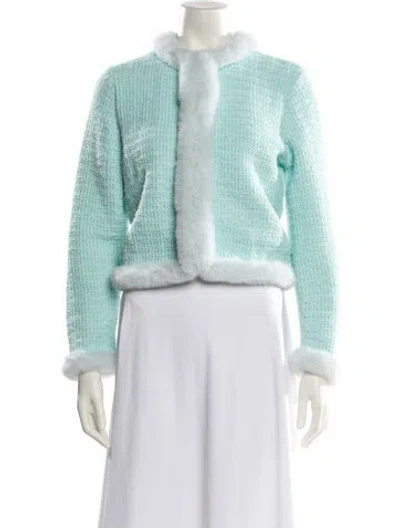 Pre-owned Alice And Olivia Colorblock Pattern Evening Jacket In Blue