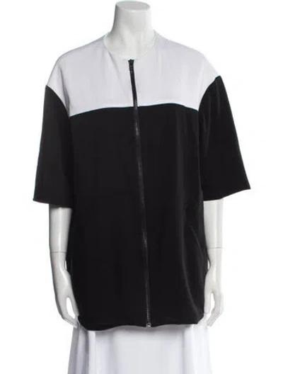 Pre-owned Alice And Olivia Colorblock Pattern Jacket In Black