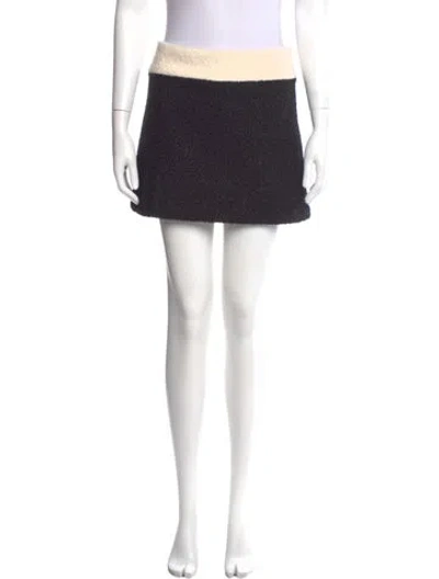 Pre-owned Alice And Olivia Colorblock Pattern Mini Skirt In Black