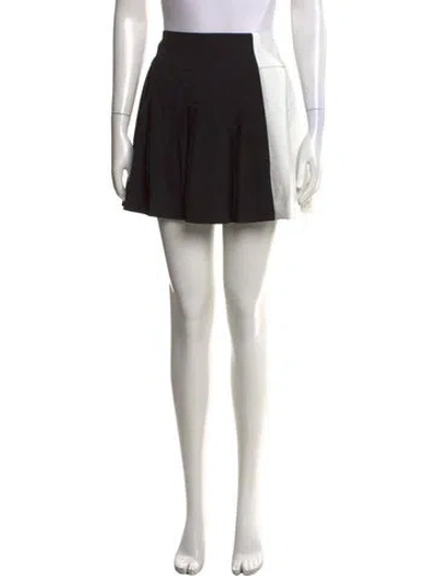 Pre-owned Alice And Olivia Colorblock Pattern Mini Skirt In Black