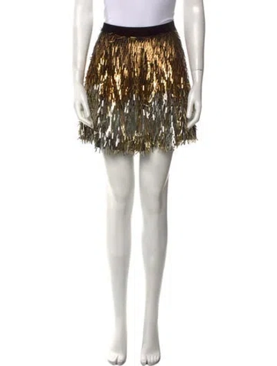 Pre-owned Alice And Olivia Colorblock Pattern Mini Skirt In Multi