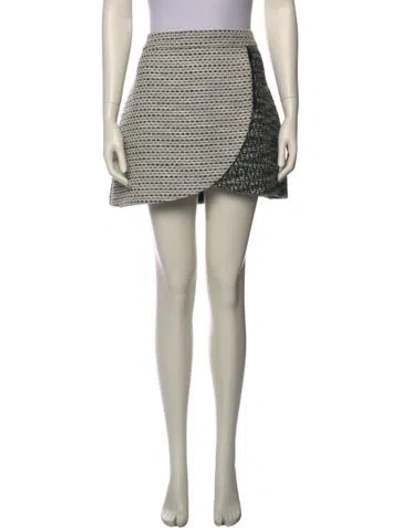 Pre-owned Alice And Olivia Colorblock Pattern Mini Skirt In Neutral