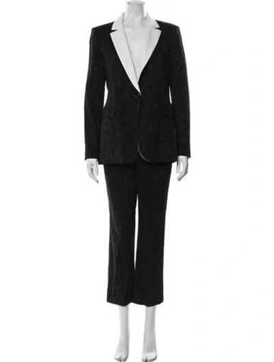 Pre-owned Alice And Olivia Colorblock Pattern Pantsuit In Black