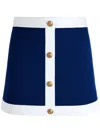 Alice And Olivia Colton Colour-block Mini Skirt In Blue