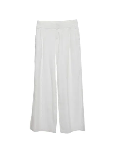 Pre-owned Alice And Olivia Concealed-fastening Trousers In White
