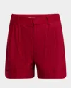 Alice And Olivia Conry Cuffed Linen-blend Shorts