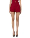 Alice And Olivia Conry Cuffed Shorts In Red