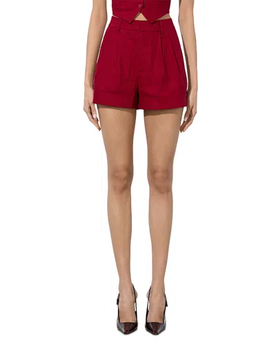 Alice And Olivia Conry Cuffed Shorts In Red
