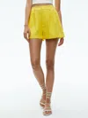Alice And Olivia Conry Pleated Shorts In Happy Yellow